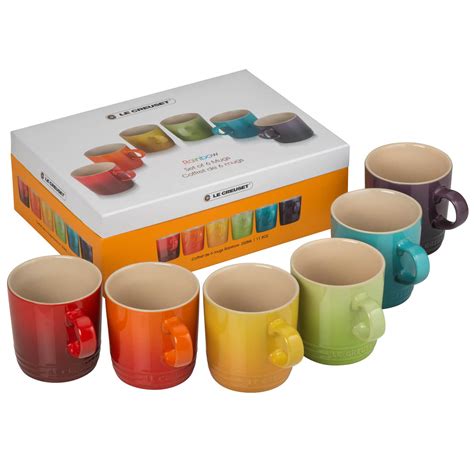 Le Creuset Stoneware Rainbow Mugs (Set of 6) | IWOOT