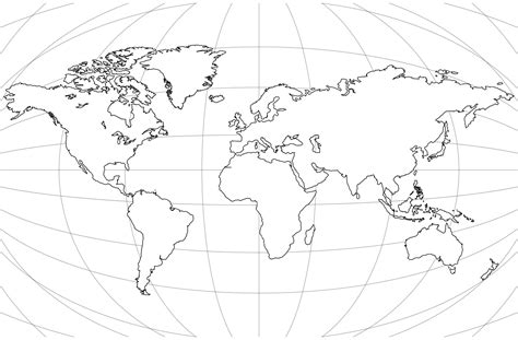 Printable World Map In Black And White - Printable Templates