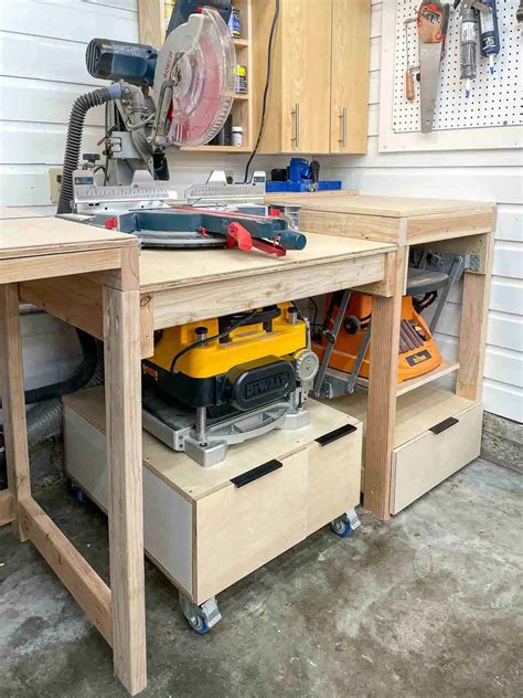 7 DIY Miter Saw Table Plans for your Workshop - The Handyman's Daughter