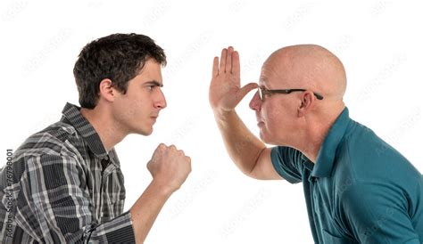 A father and son are angry Stock Photo | Adobe Stock