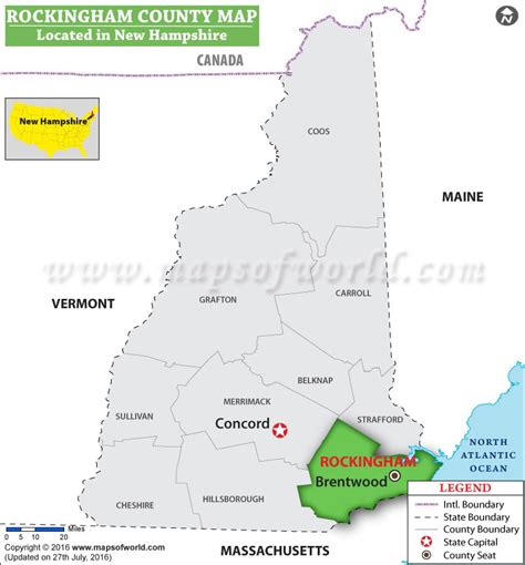 Rockingham County Map, New Hampshire