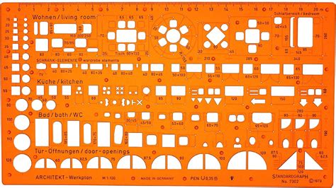 1:100 Scale Architectural Drawing Template Stencil - Architect Technical Drafting Supplies ...