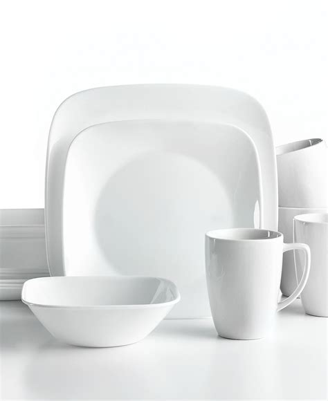 #Corelle Vivid White Square dinnerware. Ultra-sturdy plates, bowls and mugs offer unparalleled ...