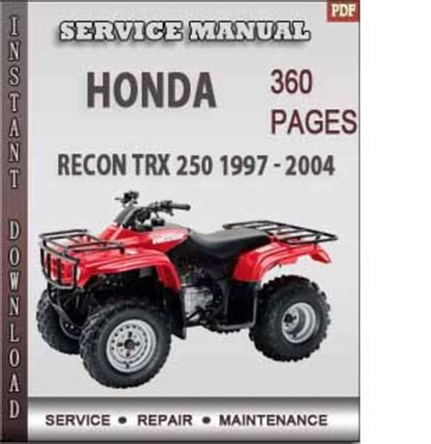 Honda Recon TRX 250 1997 - 2004 Factory Service Repair Manual Downl...