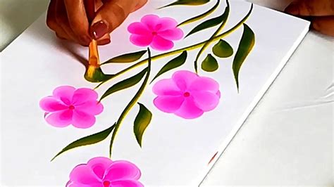 How To Make Easy ONE STROKE Flower | PAINTING Materials | Step by Step Tutorial for Beginners ...