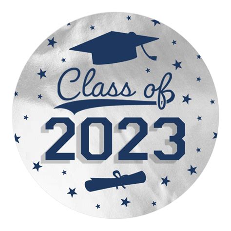 Distinctivs Blue and Silver Graduation Class of 2023 Party Favor Stickers, 40 Labels - Walmart.com