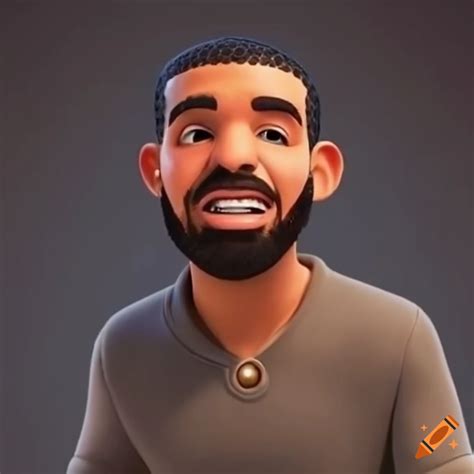 Animated character of drake in a pixar movie on Craiyon