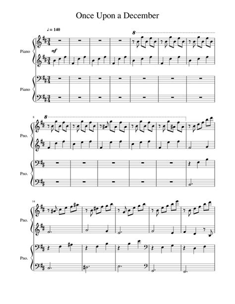 Once upon a December Sheet music for Piano (Piano Duo) | Musescore.com