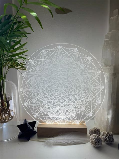 Sacred Geometry Pattern Hexadecagon 16sided Wooden Led Light - Etsy