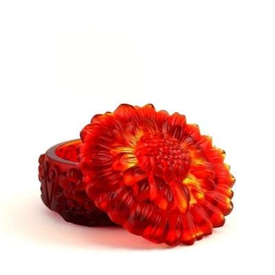 Art Deco Ruby Red Glass Jewelry Box 1930' H.Hoffmann by Lalique | Barnebys