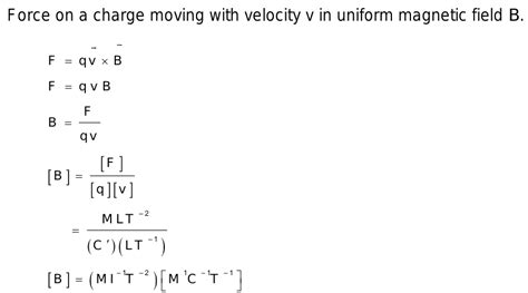 The dimension formula of magnetic field in mass(m),length(l)and time(t ...