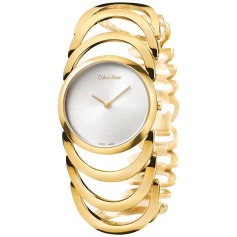 Calvin klein Women's Swiss Body Gold Pvd Stainless Steel Bracelet Watch ...