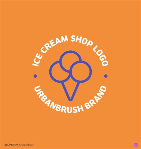 아이스크림 가게 로고 디자인 일러스트 ai 다운로드 download ice cream shop logo - Urbanbrush