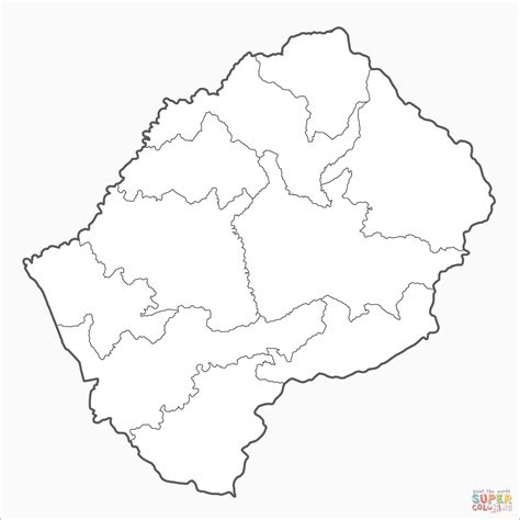 Lesotho Map coloring page | Free Printable Coloring Pages