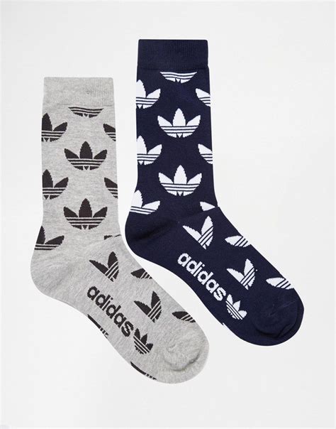 Image 1 of Adidas Originals 2 Pack Logo Crew Socks Socks And Tights ...