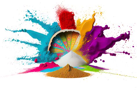 Colorful paint splashes png, Colored powder explosion. Mix rainbow splash on transparent ...