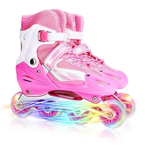 3 Size kids Adjustable Inline Skates with Light up Wheels, Outdoor ...