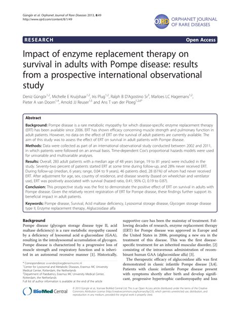 (PDF) Impact of enzyme replacement therapy on survival in adults with ...