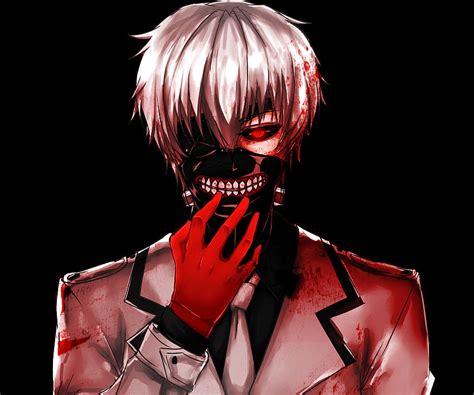 Mask, Blood, White Hair, Red Eyes, Boy, Tokyo Ghoul:re, kaneki aesthetic HD wallpaper | Pxfuel