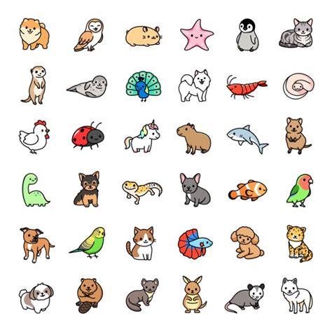 "*choose large sticker!* Mega Cute Animals #3" Sticker for Sale by littlemandyart | Easy doodles ...