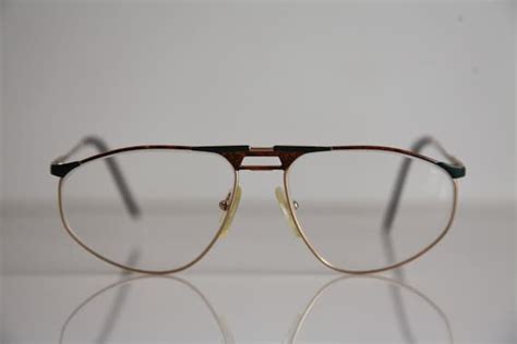 Vintage ESSILOR Eyewear Gold Frame Brown Green Lenses