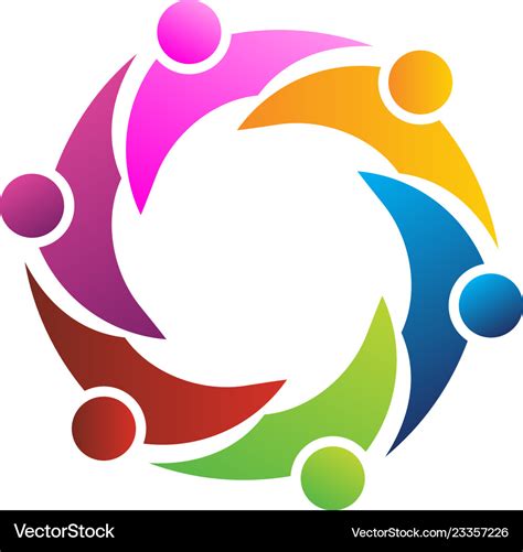 Teamwork people together logo Royalty Free Vector Image