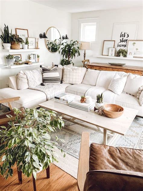 Neutral Boho Living Room Decor Tour - The Beauty Revival