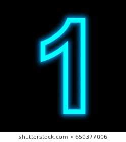 number 1 neon lights outlined isolated on black background | Fundos para montagens, Papel de ...