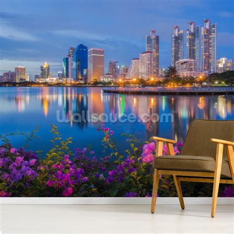 Bangkok Skyline Wallpaper Mural | Wallsauce US