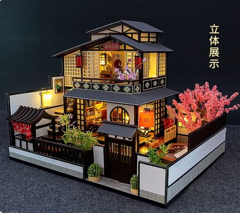 Doll Houses Dollhouse Miniatures Dolls 1/24 DIY Wooden Dollhouse Model Handcrafts Miniatures ...