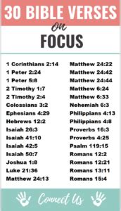 30 Compelling Bible Scriptures on Focus – ConnectUS