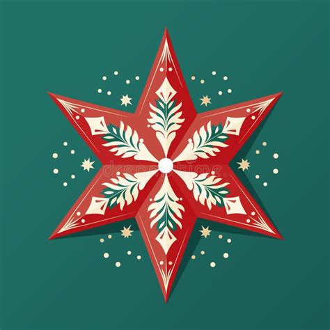 Red Christmas Star Decoration for Christmas Tree, Vector Illustration ...