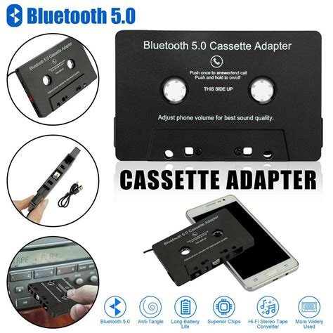 Buy Wireless Bluetooth 5.0 Cassette Adapter Car MP3 Handsfree Aux ...