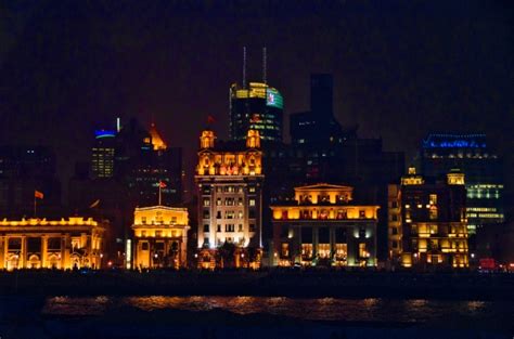 China Pictures-Shanghai Night Skyline Of Buildings Along The Bund