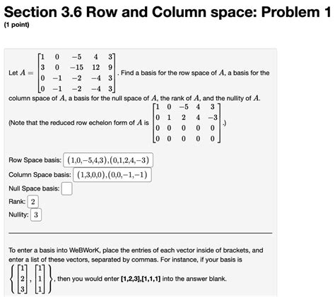 I just need help on finding the null space basis, | Chegg.com