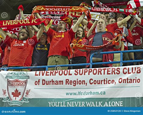 Liverpool FC Fans editorial image. Image of team, scarfs - 25853120