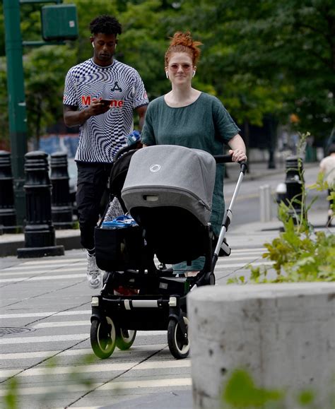 Rose Leslie - Out with her baby boy in New York-03 | GotCeleb