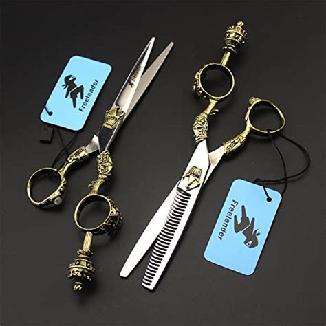 Hair Cutting Scissors Thinning Shears Kit, Professional Hairdressing Scissors Set, Japanese 440C ...