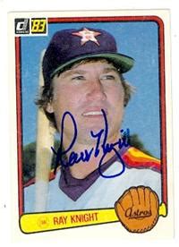 Ray Knight autographed baseball card (Houston Astros) 1983 Donruss #522