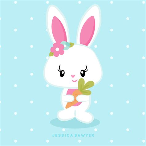 Easy Cute Cartoon Bunny Easter Bunny