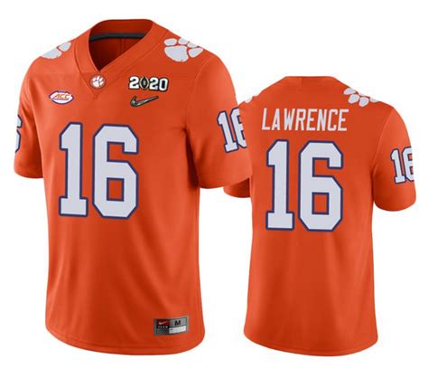 Men's Clemson Tigers #16 Trevor Lawrence Orange 2020 National ...