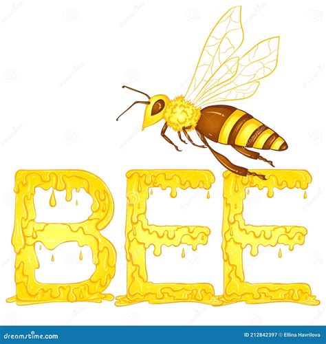 Lettering Dripping Word Bee Color Stock Vector - Illustration of symbol ...