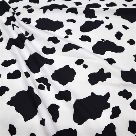 Cow Printed Cotton Fabric Black and White Cow Fabric Cattle - Etsy UK