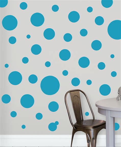 Teal Polka Dot Wall Stickers ~Circle Wall Decals for Kids Room Walls