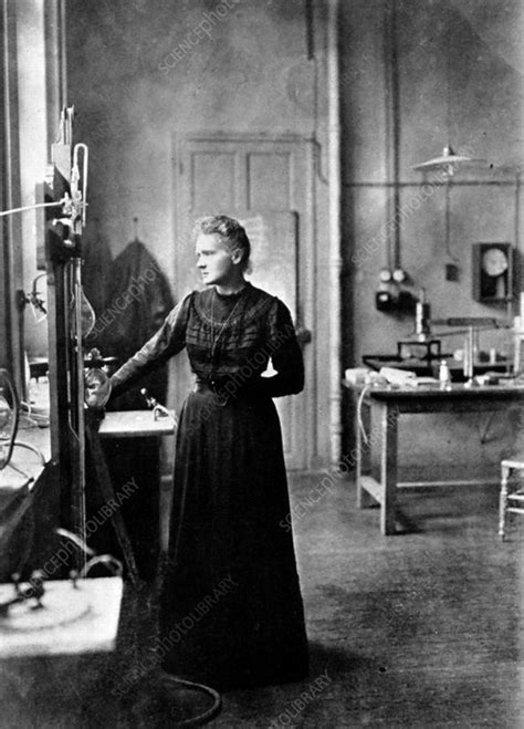 Marie Curie, Polish-born French physicist in her laboratory - Stock Image - C045/0722 - Science ...