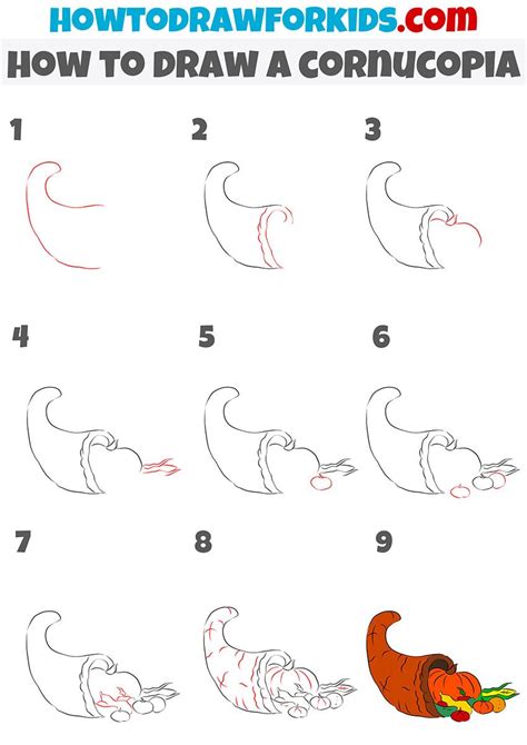 How to Draw a Cornucopia | Thanksgiving drawings, Cornucopia drawing ...