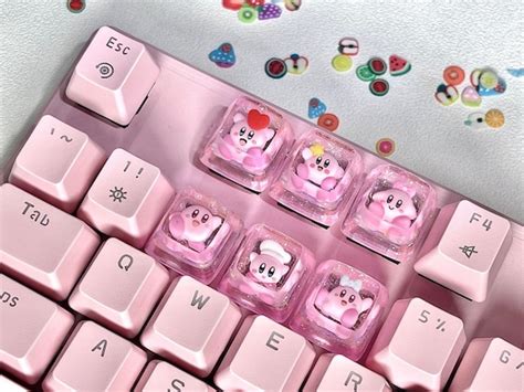 Kirby Keycaps Cute Mechanical Keyboard ECS Artisan Keycap - Etsy Ireland