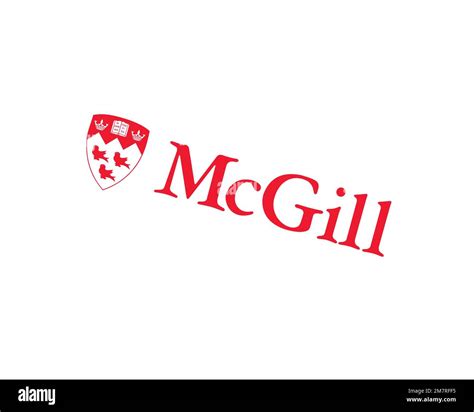 McGill University, rotated logo, white background B Stock Photo - Alamy