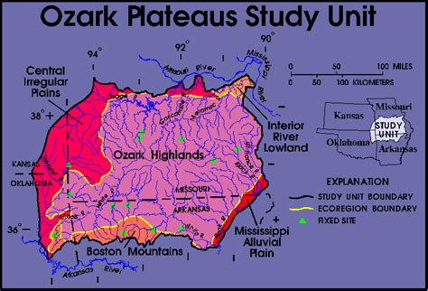 Elevation Map Of Ozark Plateau