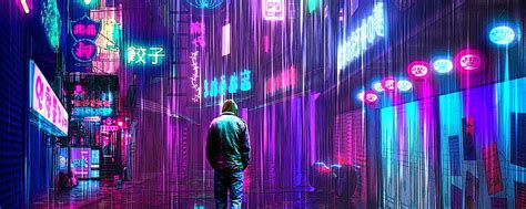 Luces de lluvia de neón Cyberpunk, monitor dual de neón fondo de pantalla | Pxfuel